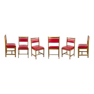 Red Chairs, 1970s, Set of 6 For Sale