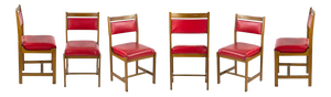 Red Chairs, 1970s, Set of 6