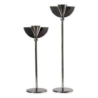 Vintage Tall Candleholders with Wings, 1980, Set of 2 For Sale