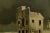 A moody mid century landscape painted in neutral, sepia tones featuring an abandoned building by Joseph Bodner (American,...