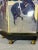 Vintage Chinoiserie Reverse Painted Hexagonal Tang Horse Table Lamp With Bespoke Navy Blue Shade For Sale - Image 11 of 12