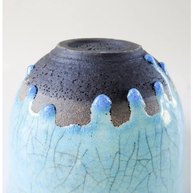 Nancy Pawel Turquoise Raku Bowl For Sale In Seattle - Image 6 of 9