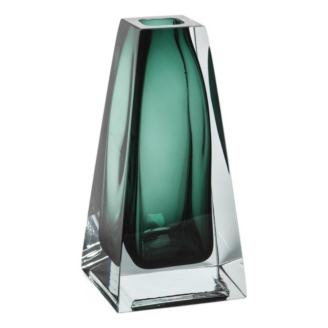 Carrara Polished Green Glass Vase, 6" For Sale