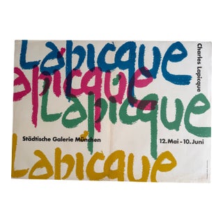 Charles Lapicque (1898–1988), Städtische Galerie München, 1962, Original Vintage Exhibition Poster, Printed in Germany For Sale