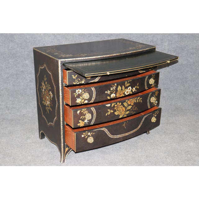Pair 1980's Baker Chinoiserie Style Paint Decorated Bachelor Chests For Sale - Image 10 of 17