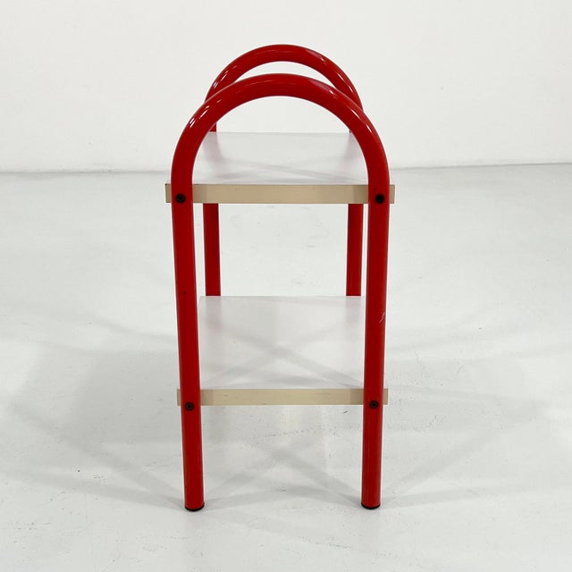 Postmodern Coral Tubular Side Table, 1970s For Sale - Image 3 of 8