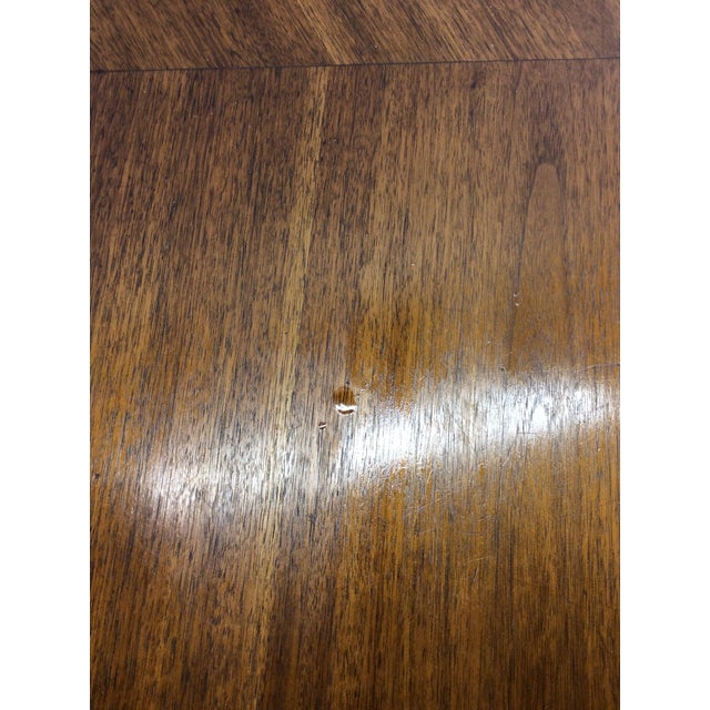Mid Century Modern Walnut Dining Table With Leaf For Sale - Image 9 of 12