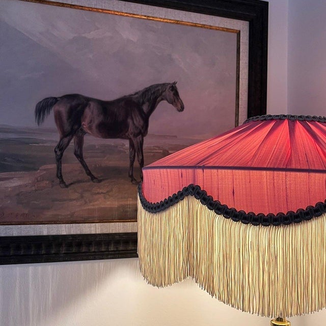 Art Deco The Peggy Pink Silk Fringed Lampshade - Medium For Sale - Image 3 of 6