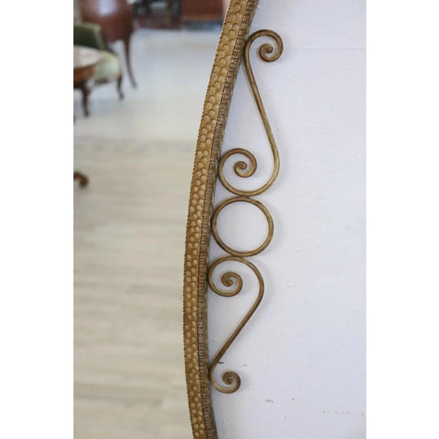Vintage Gilded Iron Wall Mirror, 1950s For Sale - Image 9 of 11
