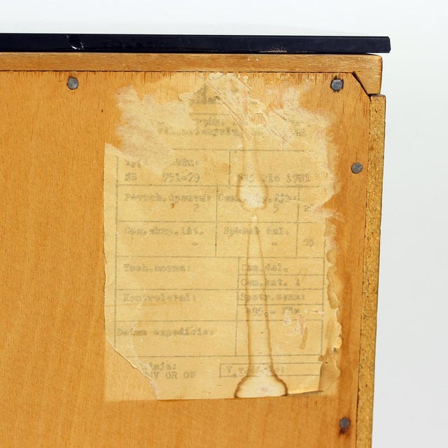 Mid-Century Bedside Tables in Walnut and Black Glass, Former Czechoslovakia, 1960s, Set of 2 For Sale - Image 15 of 16