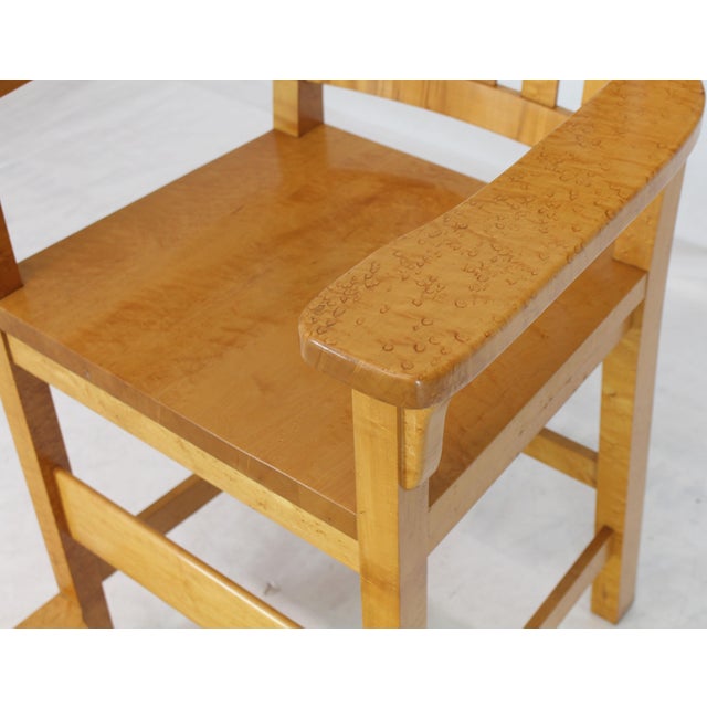 Solid Brid’s-Eye Maple High Pool Chairs Bar Stools For Sale - Image 12 of 14