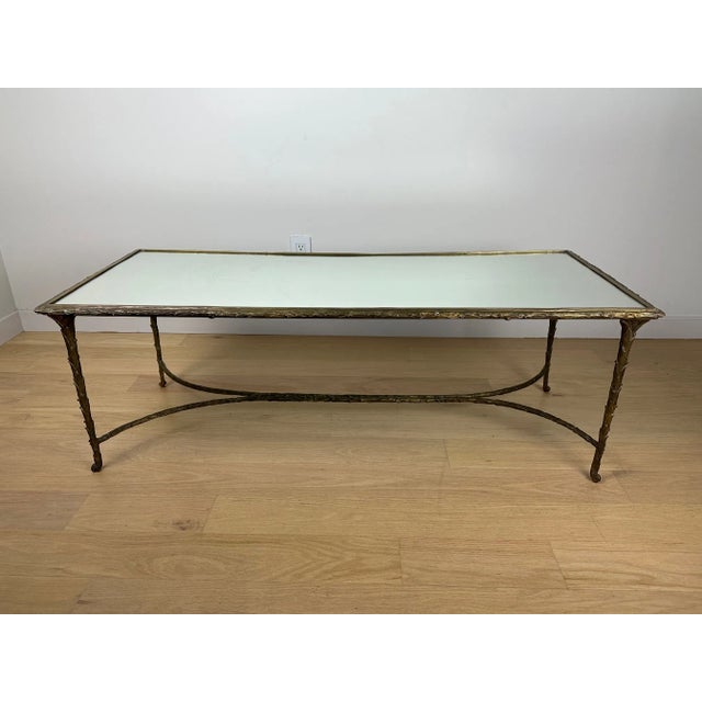 1950s Rare Maison Jansen Bagues Gilt Bronze Coffee Table A-List For Sale - Image 5 of 12