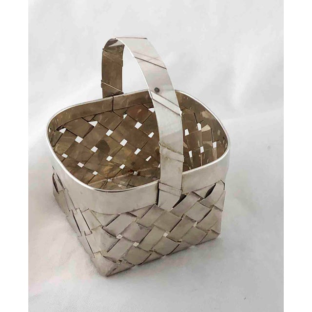 Vintage Sterling Silver Woven Basket With Handle Chairish