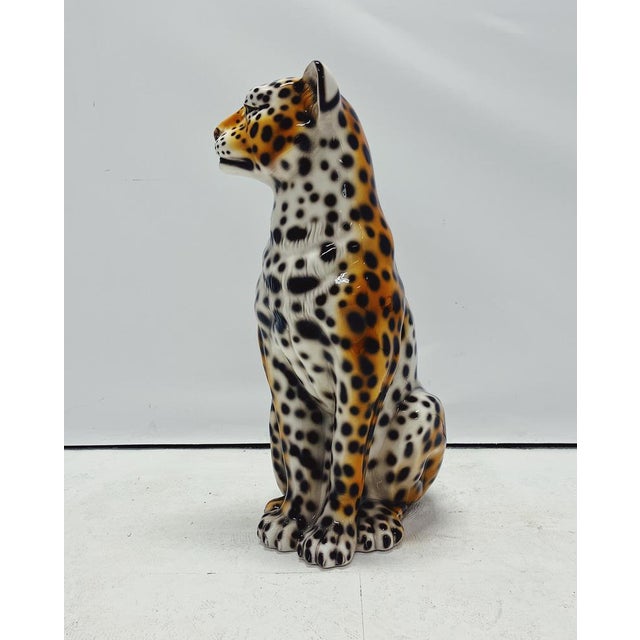 Leopard Statue in Ceramic by Ceramiche Boxer For Sale - Image 4 of 7