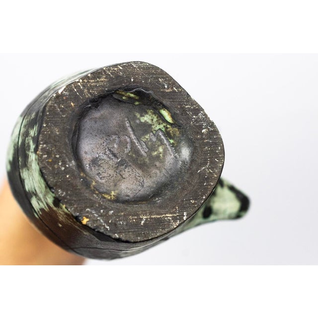 Ceramic Liqueur Decanter and Celadon in Grey Ceramic and Glasses by Jacques Blin, 1950s, Set of 4 For Sale - Image 7 of 13