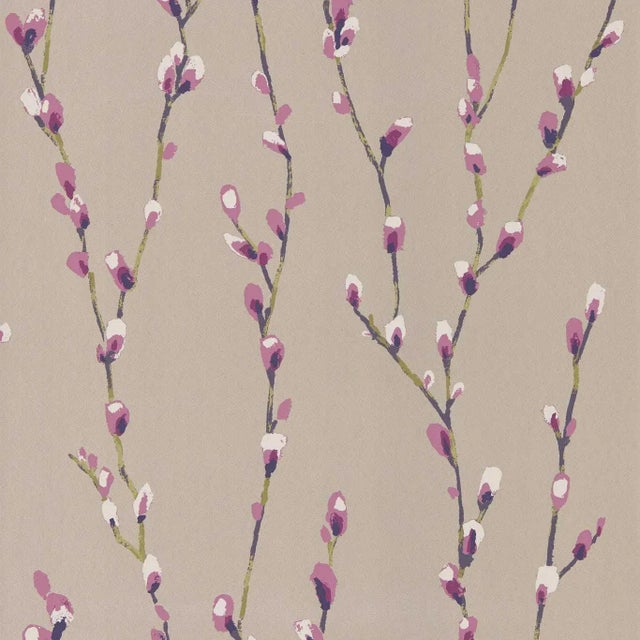 Harlequin Salice Wallpaper in Heather/Gilver For Sale