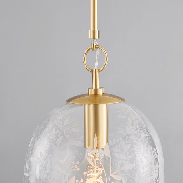 Belleville's simple silhouette becomes simply stunning with its intricate floral etching on the clear glass shade. This...