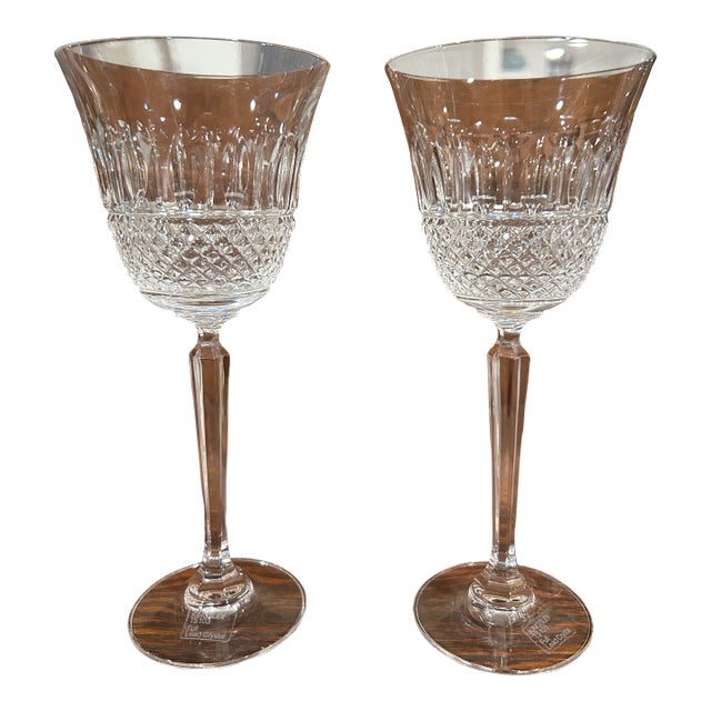 Pair of 1980s Mikasa Kingsley Ts103 Crystal Wine Glasses For Sale