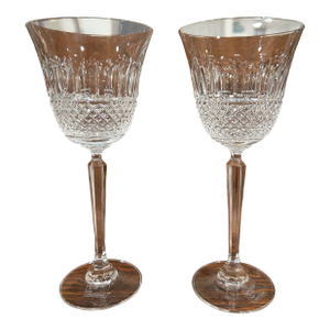 Pair of 1980s Mikasa Kingsley Ts103 Crystal Wine Glasses