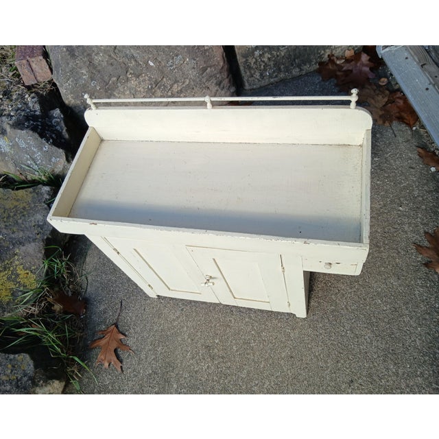 Late 19th Century Antique Childs Dry Sink With Metal Towel Bar 1900s Primitive For Sale - Image 5 of 12