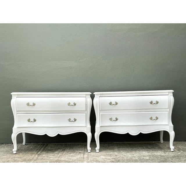 White Vintage White French Provincial Nightstands - Pair For Sale - Image 8 of 12