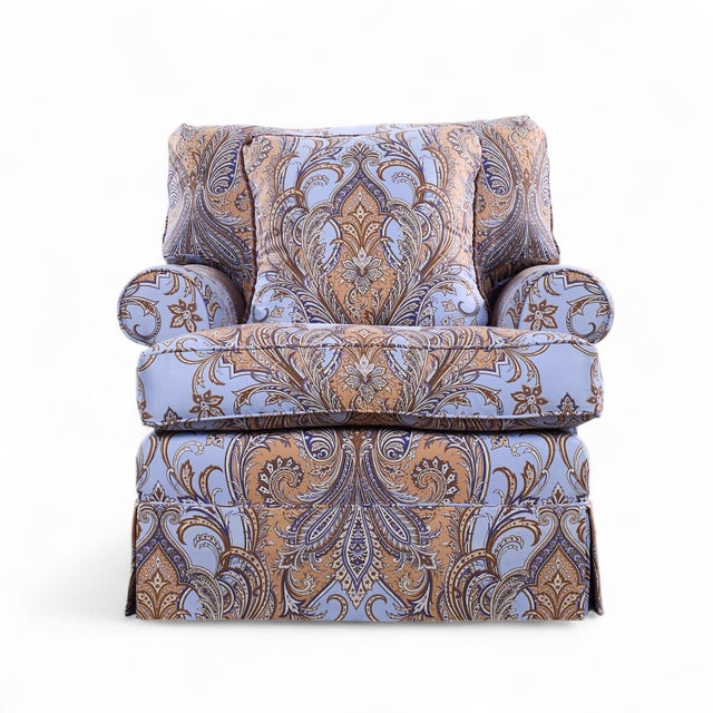 Late 20th Century George Smith Scroll Arm Lounge Chairs - Pair For Sale - Image 5 of 13