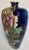 An unusual Japanese Satsuma-style moriage ceramic vase, richly decorated with a deep cobalt-blue ground, large hand-...
