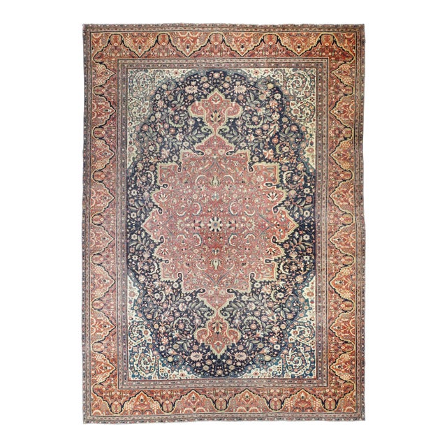 Antique Persian Farahan Sarouk Rug 9’0" X 12’3" For Sale