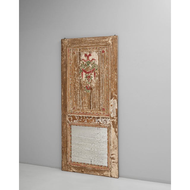 19th Century 19th Century French Wood Patinated Door With Mirror For Sale - Image 5 of 18