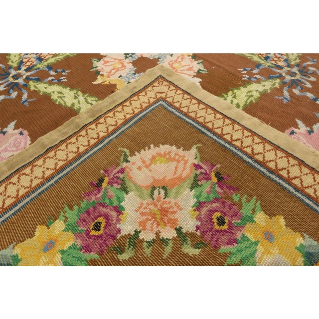 Textile Late 19th Century Antique Portuguese Arraiolos Rug - 16'03 X 21'05 For Sale - Image 7 of 7