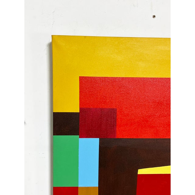 A geometric abstract canvas by the noted Washington DC artist Curtis Woody. He is particularly known to collectors for his...