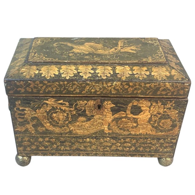 Early 19th Century Regency Pen Work Tea Caddy For Sale In Birmingham - Image 6 of 6