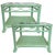 Wood Vintage Coastal Rattan & Glass Side Tables For Sale - Image 7 of 8