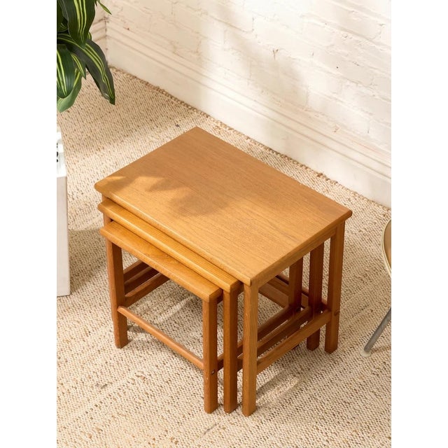 Vintage Teak Nesting Tables For Sale In Los Angeles - Image 6 of 8