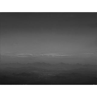 Above Summer by Todd Carpenter | Oil on Board Landscape with mountains and clouds at dusk For Sale