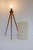 Large Scandinavian Teak Tripod Floor Lamp with Drawn Thread Embroidery Shade For Sale - Image 10 of 13