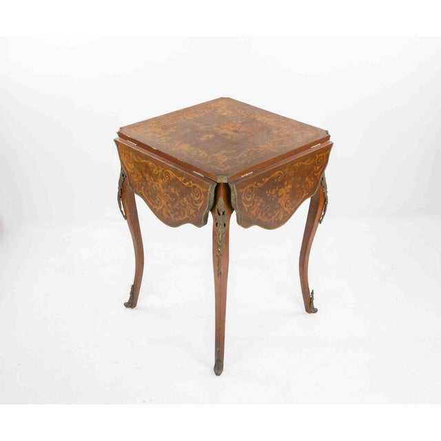 Wood Small Folding Table in Metal and Wood, Italy, 20th Century For Sale - Image 7 of 15