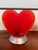 A beautiful pair of red heart table lamps, made in Italy from Murano glass by the Venetian glass company iTRE. The lamp...