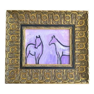 Original Equestrian Oil Painting in Custom Frame For Sale