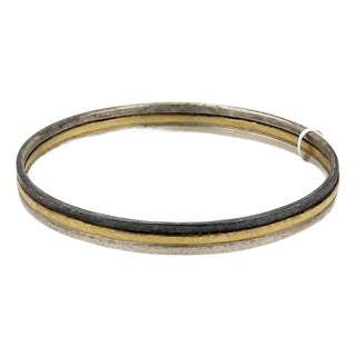 Gurhan Skittle Sterling Silver & 24k Gold Overlay Bangle Bracelet For Sale
