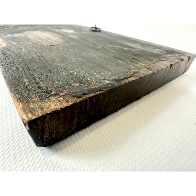 Antique Slovenian Folk Art Beehive Front Board with Saint Catherine of Alexandria, 19th Century For Sale - Image 9 of 11