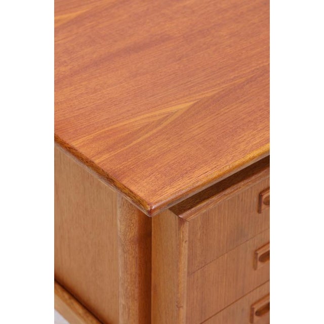 Brown Mid-Century Teak Desk with 3 Drawers For Sale - Image 8 of 18