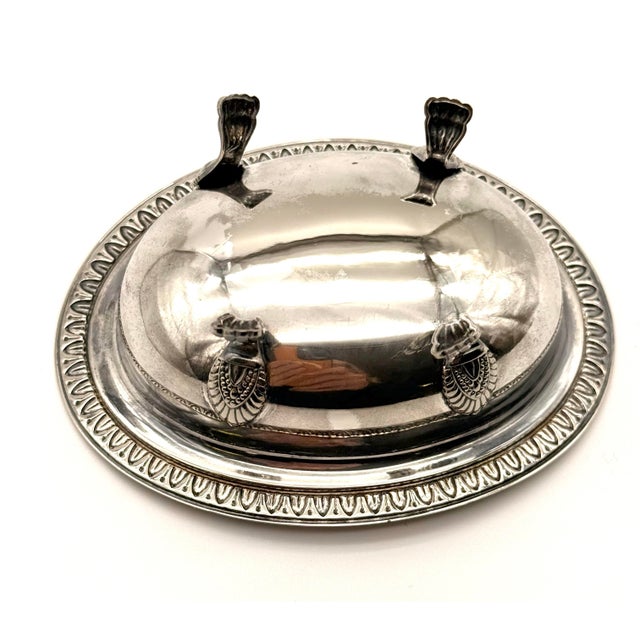 Metal European Silver Plate Serving Bowl Trinket Dish For Sale - Image 7 of 11