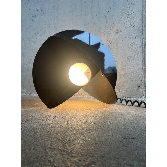 Designer rinaldo cutini italy 1960s h 43cm ø 51cm luna floor lamp by rinaldo cutini black gloss edition a sculpt ural...