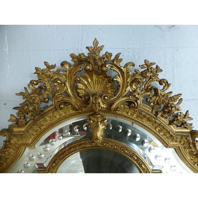 Antique Napoleon III Mirror with Reserves For Sale - Image 5 of 11