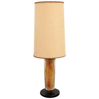 Brutalist Table Lamp Marble & Glass, 1960 For Sale