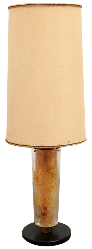 Brutalist Table Lamp Marble & Glass, 1960