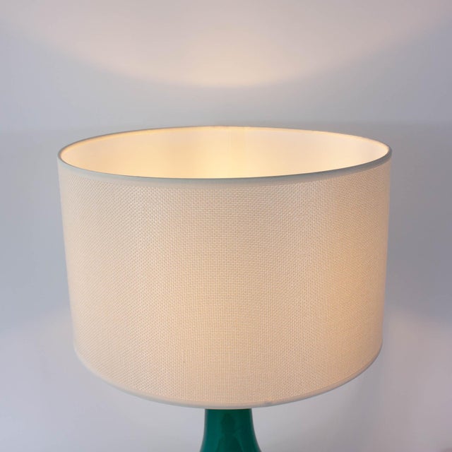 Vintage Portuguese Turquoise Opaline Glass Table Lamp, 1960s For Sale - Image 12 of 14