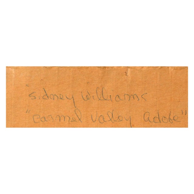 Sidney Williams Carmel Valley Adobe Watercolor on Paper 1960s For Sale - Image 4 of 5
