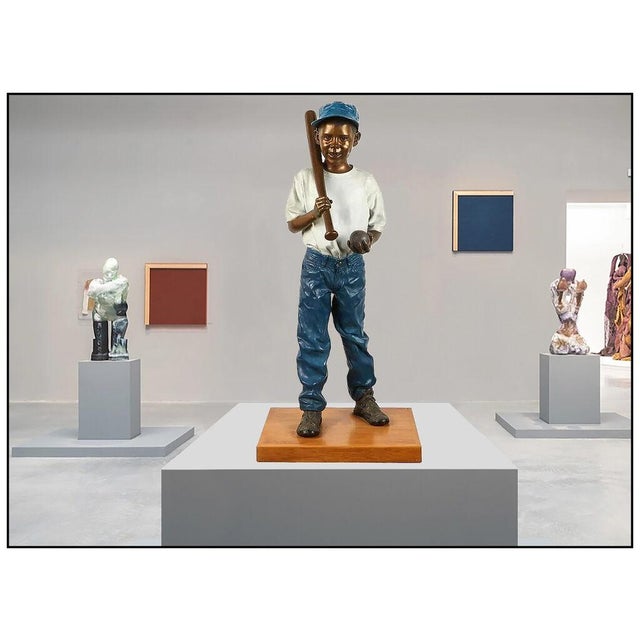 The artwork here, "Lil Slugger", is a wonderful depiction of a young boy with a baseball bat, that is saturated with acute...